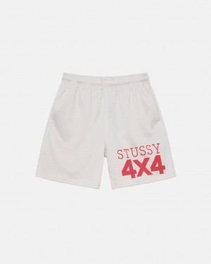 Beige Men's Stussy 4X4 Mesh Shorts KSA | WVS-5444