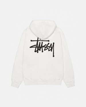 Beige Men's Stussy Basic Stussy Hoodie Pigment Dyed Hoodie KSA | LQN-0125