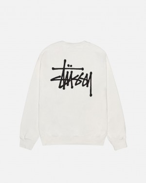 Beige Women's Stussy Basic Stüssy Pigment Dyed Crew Sweatshirts KSA | ZMF-2864