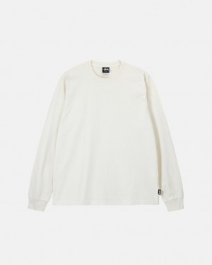 Beige Women's Stussy Heavyweight Pigment Dyed Ls Crew Tops KSA | HBB-9551