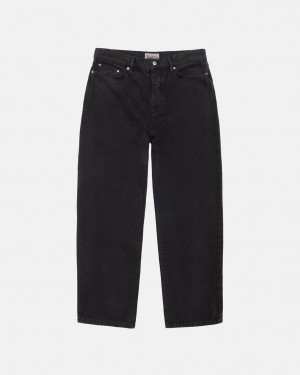 Black Men's Stussy Big Ol' Jean Washed Canvas Pants KSA | DFH-9160