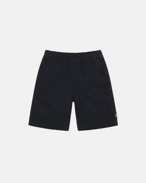 Black Men's Stussy Brushed Beach Shorts KSA | CSN-5678