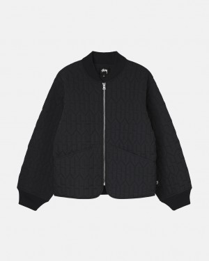 Black Men's Stussy S Quilted Liner Jackets KSA | VIR-5860