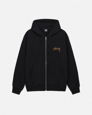 Black Men's Stussy Skate Tough Zip Hoodie KSA | WXW-2591