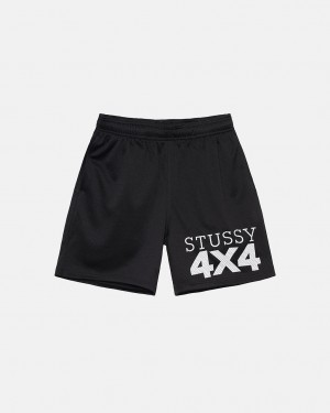 Black Women's Stussy 4X4 Mesh Shorts KSA | KOD-5245