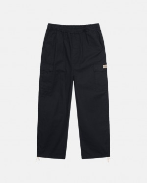 Black Women's Stussy Beach Pant Ripstop Cargo Pants KSA | HCF-1672