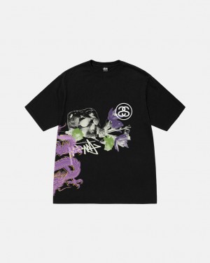 Black Women's Stussy Strike Pigment Dyed Tees KSA | ANZ-2996