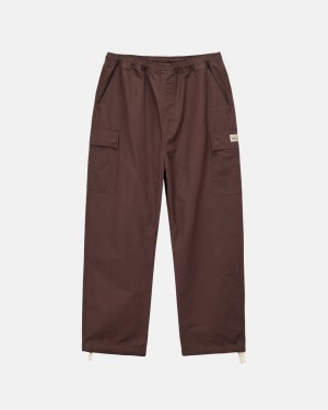 Brown Men's Stussy Ripstop Cargo Beach Pants KSA | DCP-1955