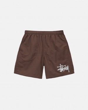 Coffee Men's Stussy Big Basic Water Short Swimwear KSA | HWB-6469