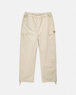 Cream Men's Stussy Beach Pant Ripstop Cargo Pants KSA | COY-8886