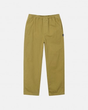 Dark Olive Women's Stussy Brushed Beach Pants KSA | KYP-8965