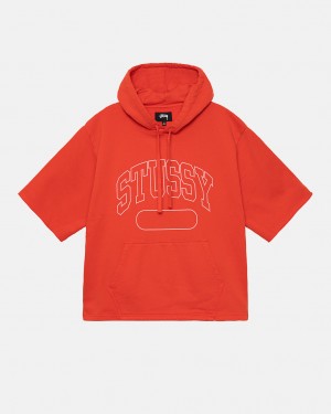 Deep Orange Women's Stussy Ss Boxy Cropped Hoodie KSA | NDG-5068