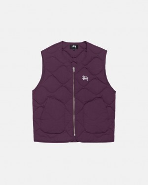 Fuchsia Men's Stussy Recycled Nylon Liner Vest KSA | PKU-4286