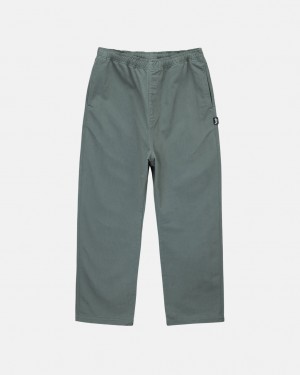 Green Men's Stussy Brushed Beach Pants KSA | TUW-6134