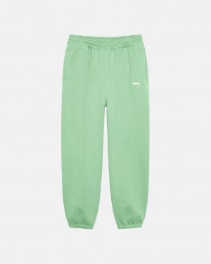 Green Men's Stussy Stock Logo Sweatpants KSA | JAH-3406