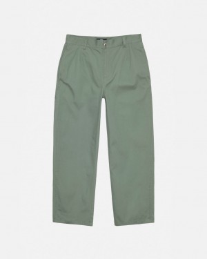 Green Men's Stussy Workgear Trouser Twill Pants KSA | CSQ-7985