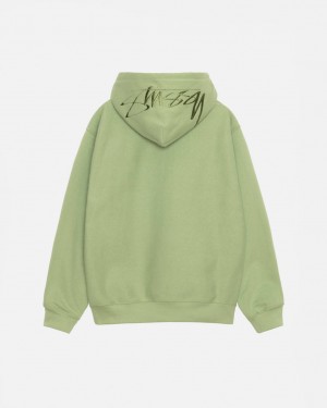 Green Women's Stussy Back Hood Applique Hood Sweatshirts KSA | MPJ-8032