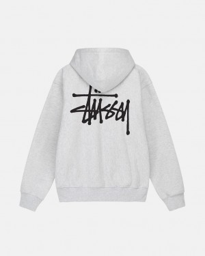 Grey Men's Stussy Basic Stussy Hoodie KSA | LQM-4310