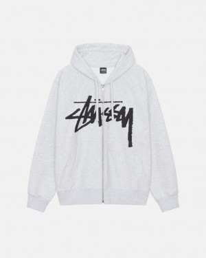 Grey Men's Stussy Venus Zip Hood Sweatshirts KSA | OQU-2522