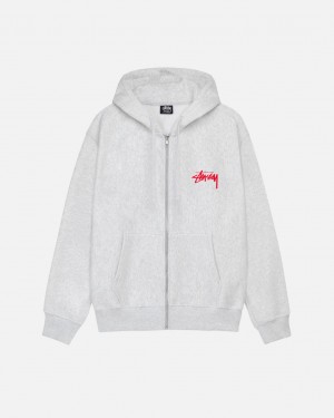 Grey Women's Stussy Skate Tough Zip Hoodie KSA | IEI-8030