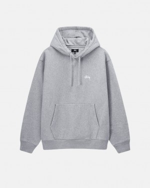 Grey Women's Stussy Stock Logo Hoodie KSA | NDA-6804