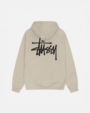 Khaki Women's Stussy Basic Stussy Hood Sweatshirts KSA | QTO-6475