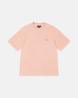 Light Pink Women's Stussy Pig. Dyed Inside Out Crew Tees KSA | LLH-5662