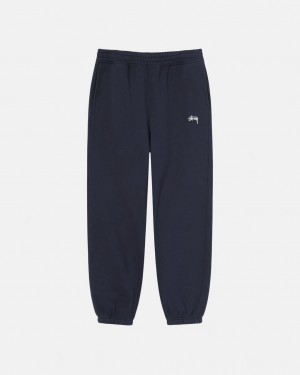 Navy Men's Stussy Overdyed Stock Logo Sweatpants KSA | FTW-1795