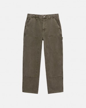 Olive Men's Stussy Work Pant Canvas Pants KSA | IXY-1153