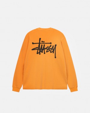 Orange Men's Stussy Basic Stock Ls Thermal Tops KSA | MXW-5491