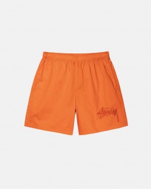 Orange Men's Stussy Big Stock Nylon Shorts KSA | YNS-7585