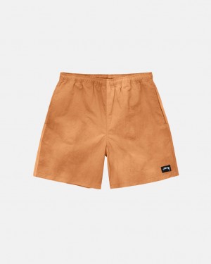 Orange Men's Stussy Wave Dye Nylon Shorts KSA | FUB-2028