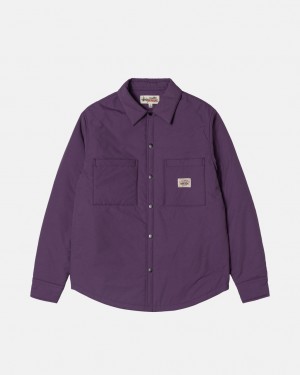 Purple Men's Stussy Padded Tech Over Shirts KSA | ZMT-8030