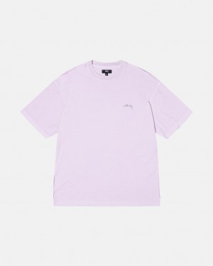 Purple Men's Stussy Pig. Dyed Inside Out Crew Tees KSA | EJV-8562