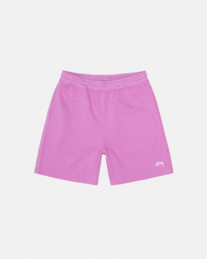 Purple Men's Stussy Stock Logo Sweatshorts KSA | YYY-5422