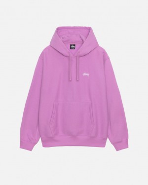 Purple Women's Stussy Stock Logo Hood Sweatshirts KSA | RAT-1352