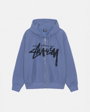 Royal Blue Men's Stussy Venus Zip Hood Sweatshirts KSA | DSE-8153