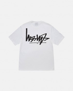 White Men's Stussy Flipped Tees KSA | JSO-2984