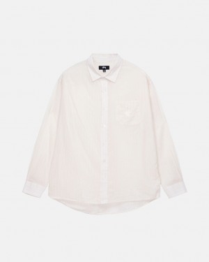 White Men's Stussy Light Weight Classic Shirts KSA | HLC-2356