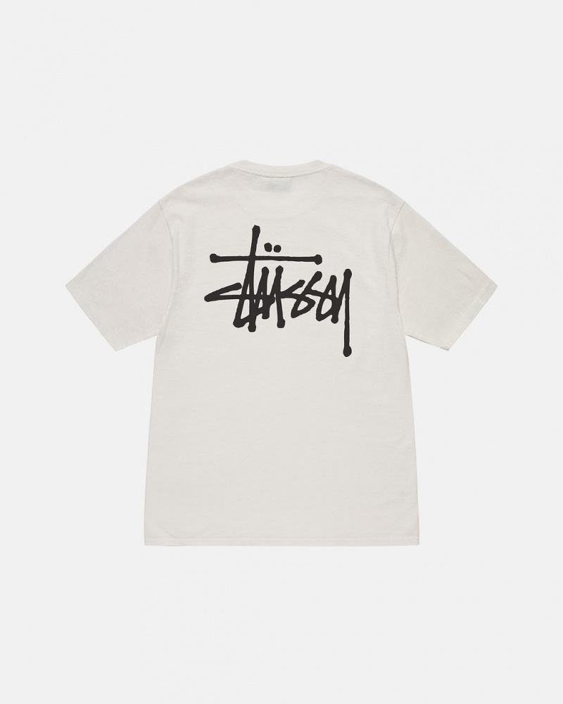 Beige Men\'s Stussy Basic Stussy Tees KSA | EEU-8298