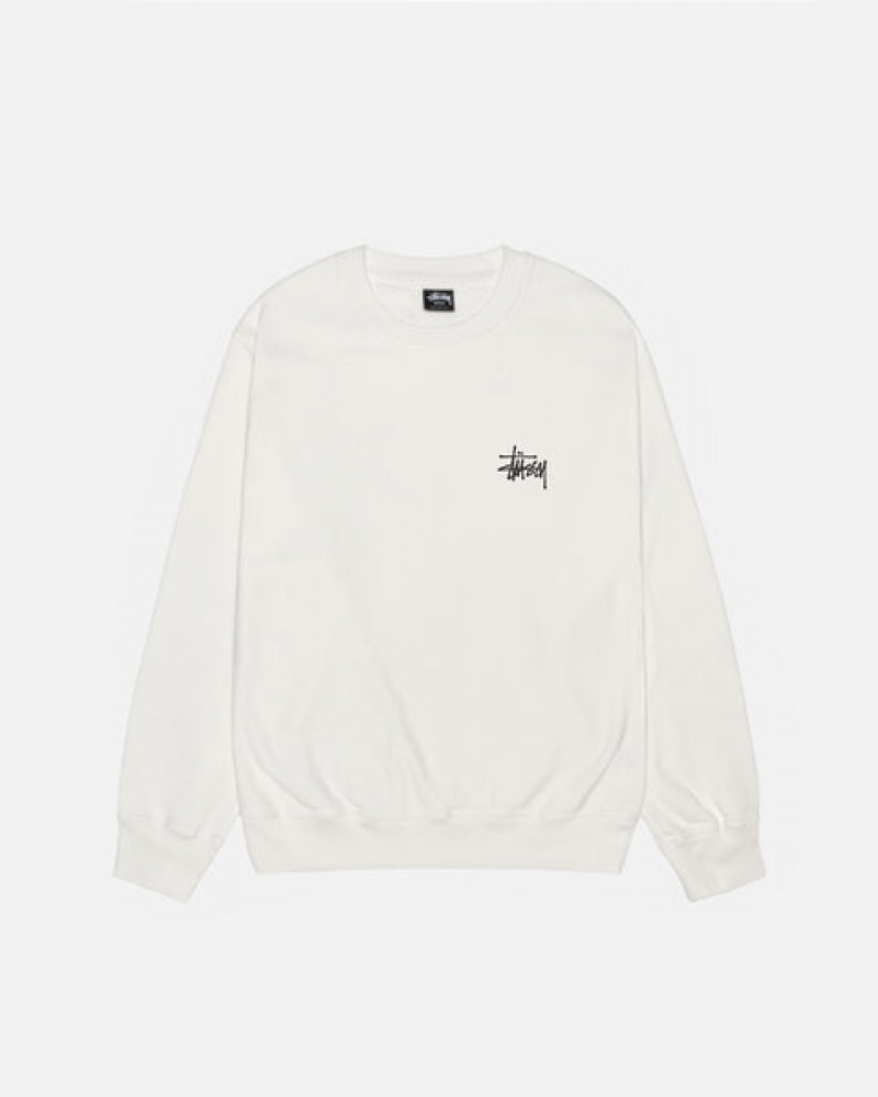 Beige Women's Stussy Basic Stüssy Pigment Dyed Crew Sweatshirts KSA | ZMF-2864