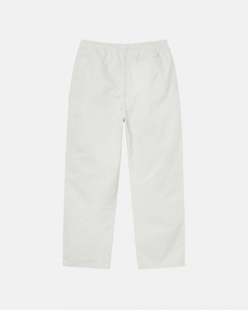 Beige Women's Stussy Beach Pant Brushed Cotton Pants KSA | QSZ-9520