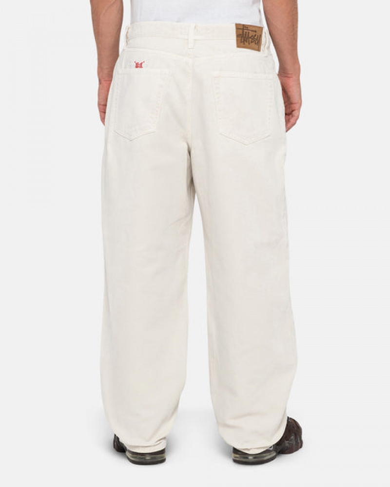 Beige Women's Stussy Big Ol' Jean Washed Canvas Pants KSA | VBQ-8804