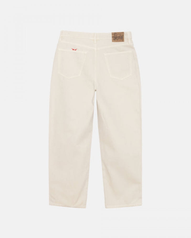 Beige Women's Stussy Big Ol' Jean Washed Canvas Pants KSA | VBQ-8804