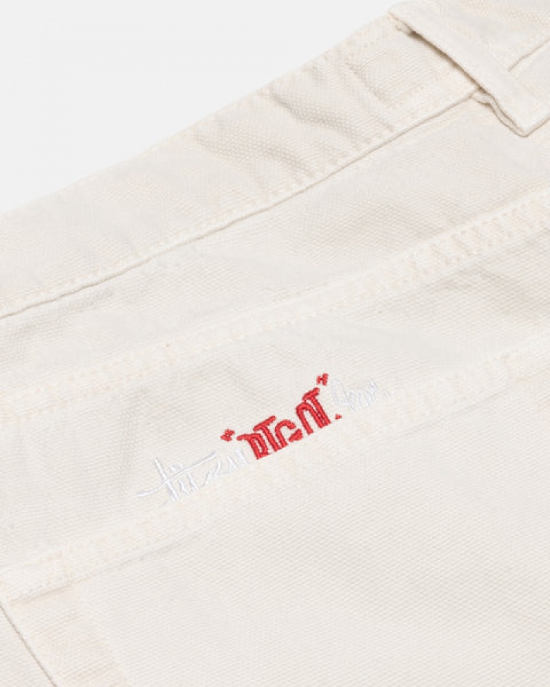 Beige Women's Stussy Big Ol' Jean Washed Canvas Pants KSA | VBQ-8804