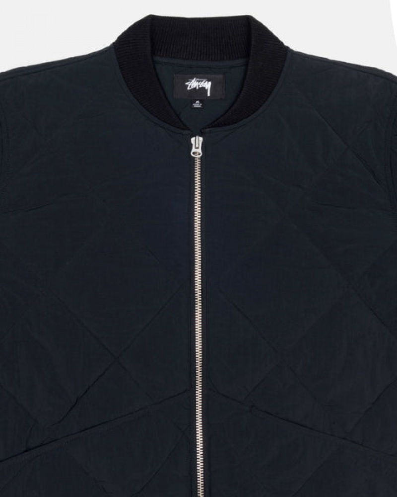 Black Men's Stussy 8 Ball Quilted Liner Jackets KSA | CMV-4690