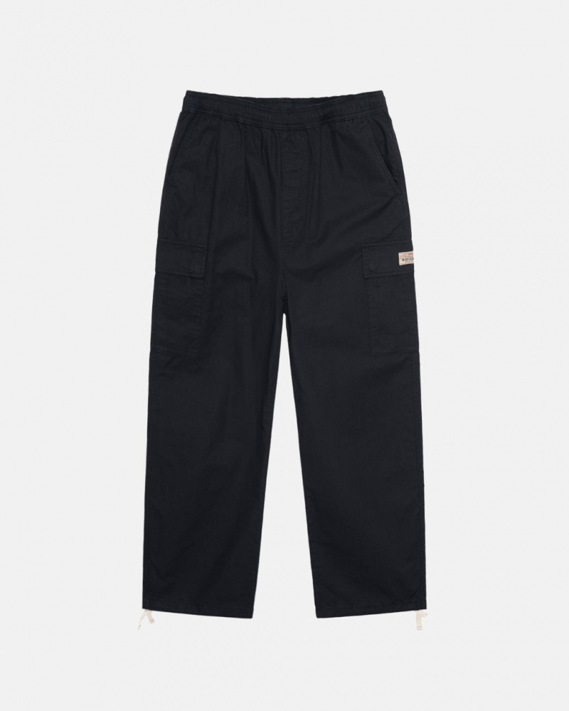 Black Men\'s Stussy Beach Pant Ripstop Cargo Pants KSA | SXX-3300