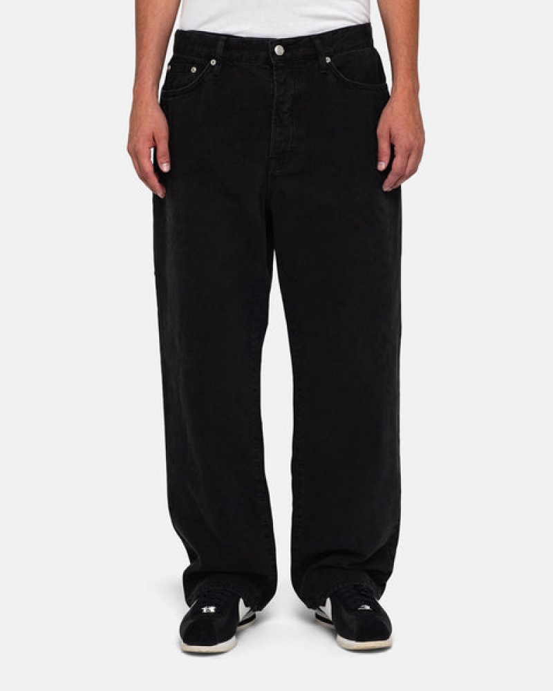 Black Men's Stussy Big Ol' Jean Washed Canvas Pants KSA | DFH-9160