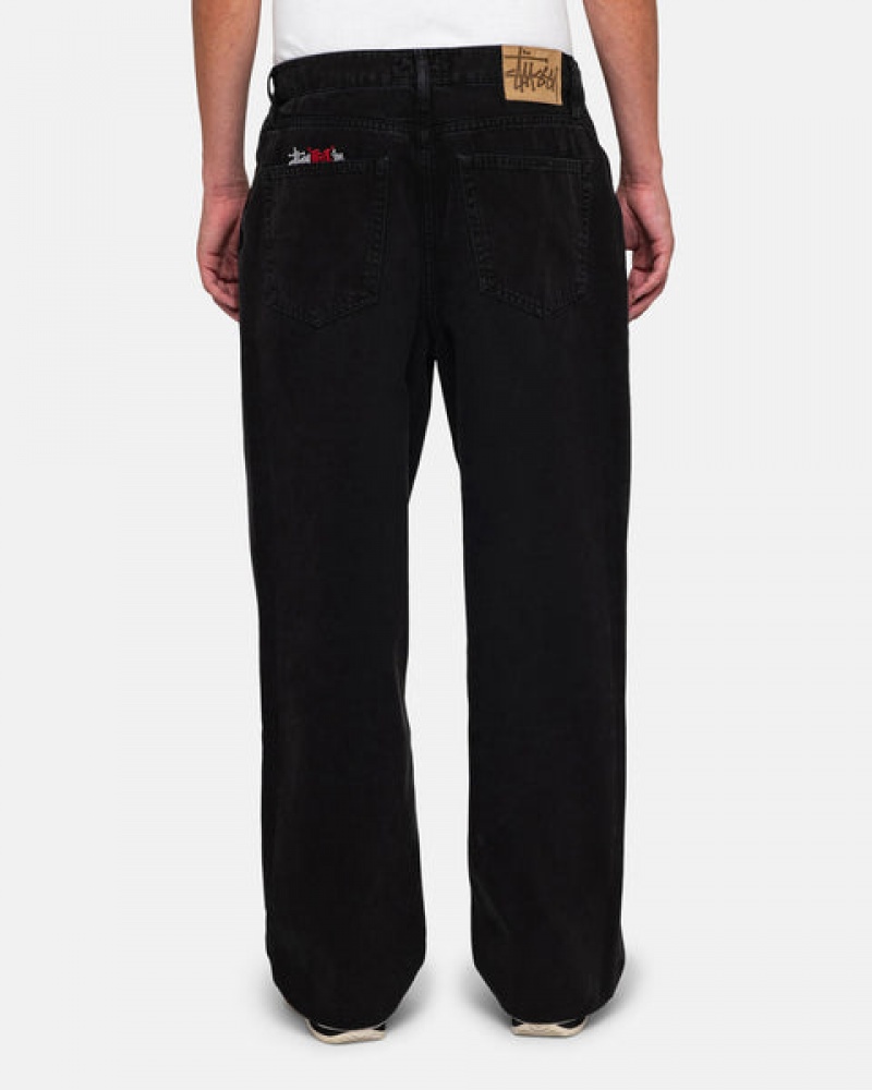 Black Men's Stussy Big Ol' Jean Washed Canvas Pants KSA | DFH-9160