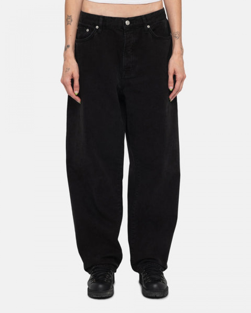 Black Men's Stussy Big Ol' Jean Washed Canvas Pants KSA | DFH-9160